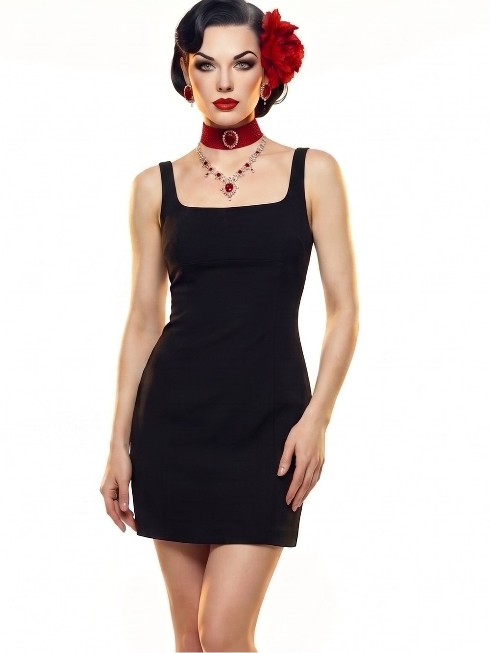 Kenneth Cole Classic Black Bodycon Mini Dress Thin Strap Square-Neckline Size 8